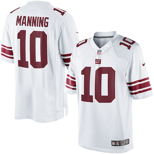 Men's Limited Eli Manning Nike Jersey White Road - #10 NFL New York Giants